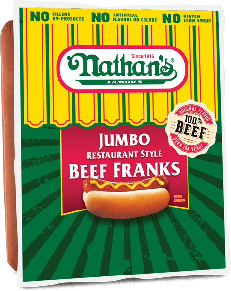 Jumbo Restaurant Style Beef Franks - 5 Pack | Nathans